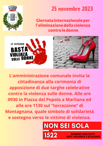 Giornata internazionale per l'eliminazione della violenza contro donne