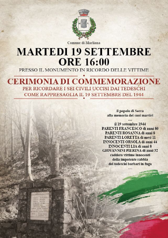 Cerimonia di commemorazione della strage di Serra pistoiese